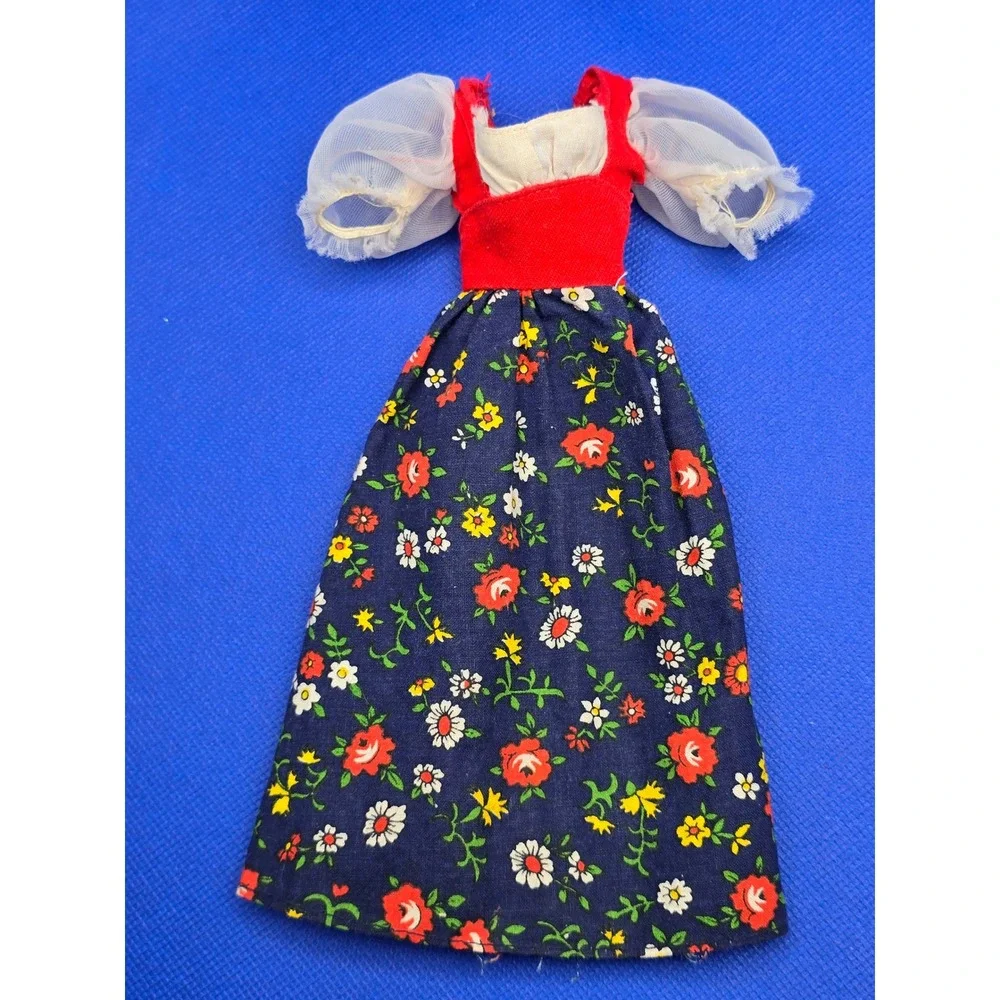 Vintage Barbie Doll Peasant Dress #7755 Black Label Clothing 1974